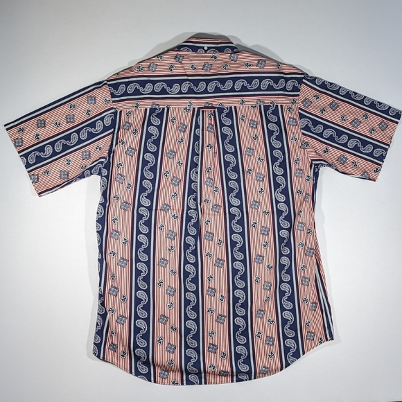 Vtg 90s Gant Salty Dog AOP All Over Print Button Up Shirt Paisley Size XLT - Picture 2 of 6